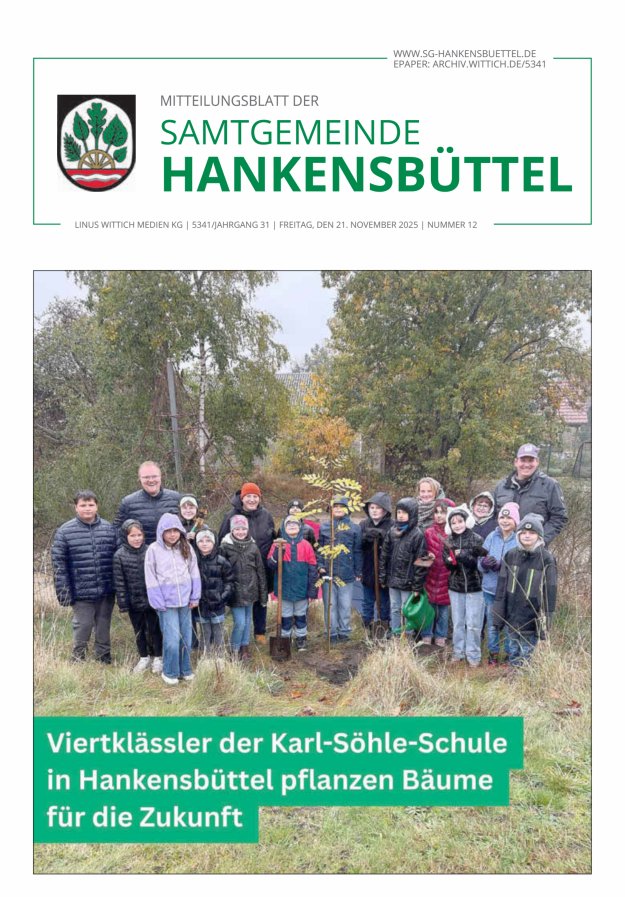 Mitteilungsblatt der Samtgemeinde Hankensbüttel Titelblatt 12/2025