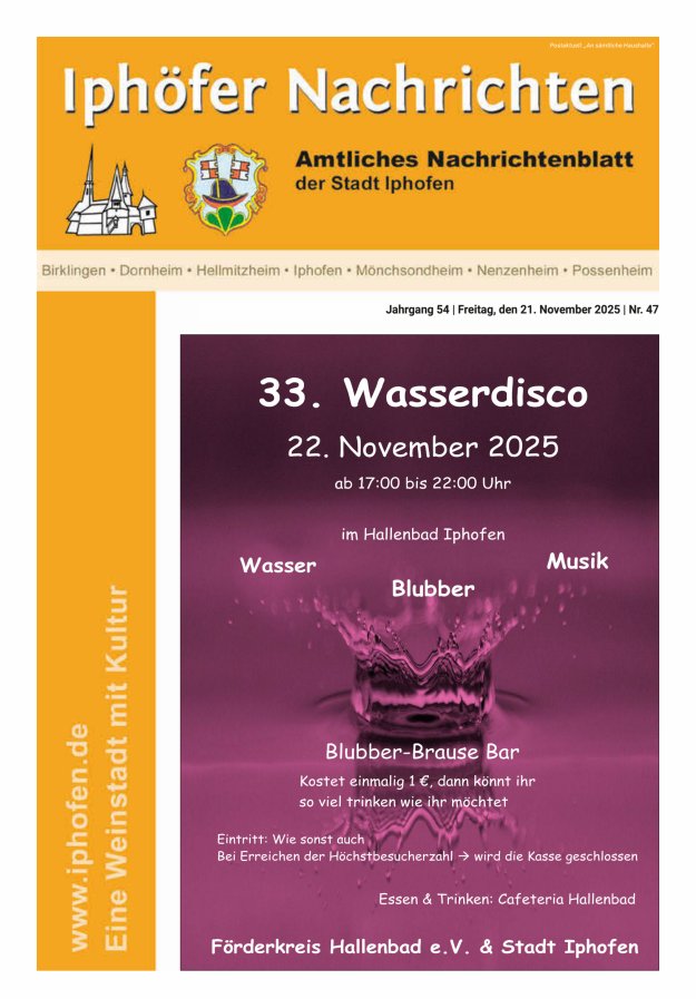 Iphöfer Nachrichten Titelblatt 47/2025