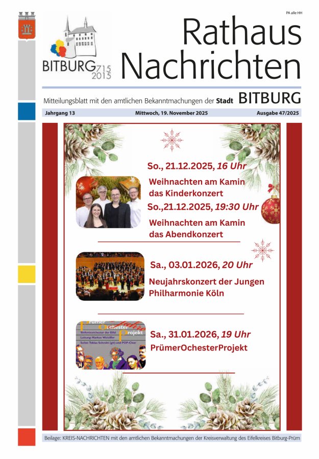 Rathaus-Nachrichten Bitburg Titelblatt 47/2025