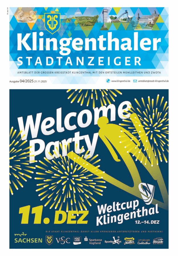 Klingenthaler Stadtanzeiger  Titelblatt 04/2025