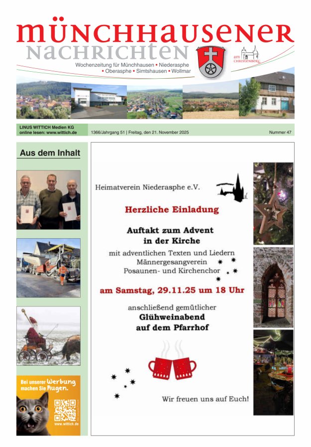 Münchhausener Nachrichten Titelblatt 47/2025