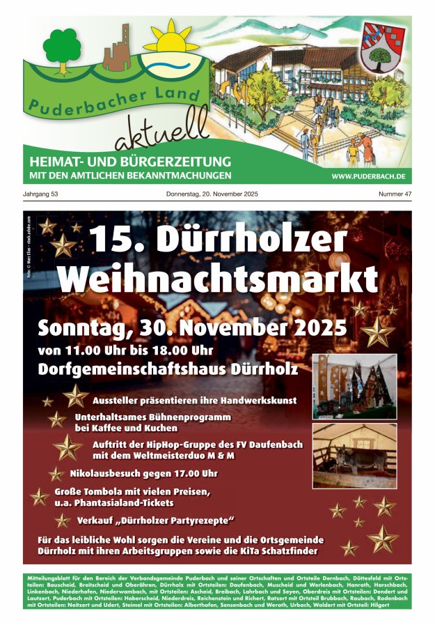 Puderbacher Land aktuell Titelblatt 47/2025