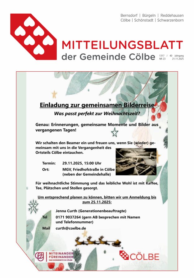 Cölbe Titelblatt 23/2025