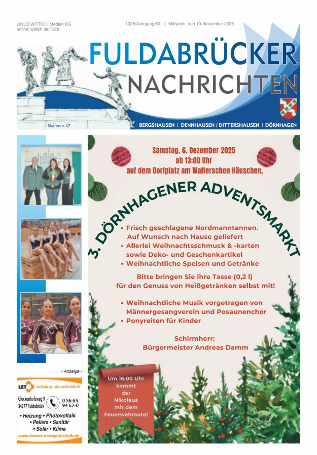 Fuldabrücker Nachrichten Titelblatt 47/2025