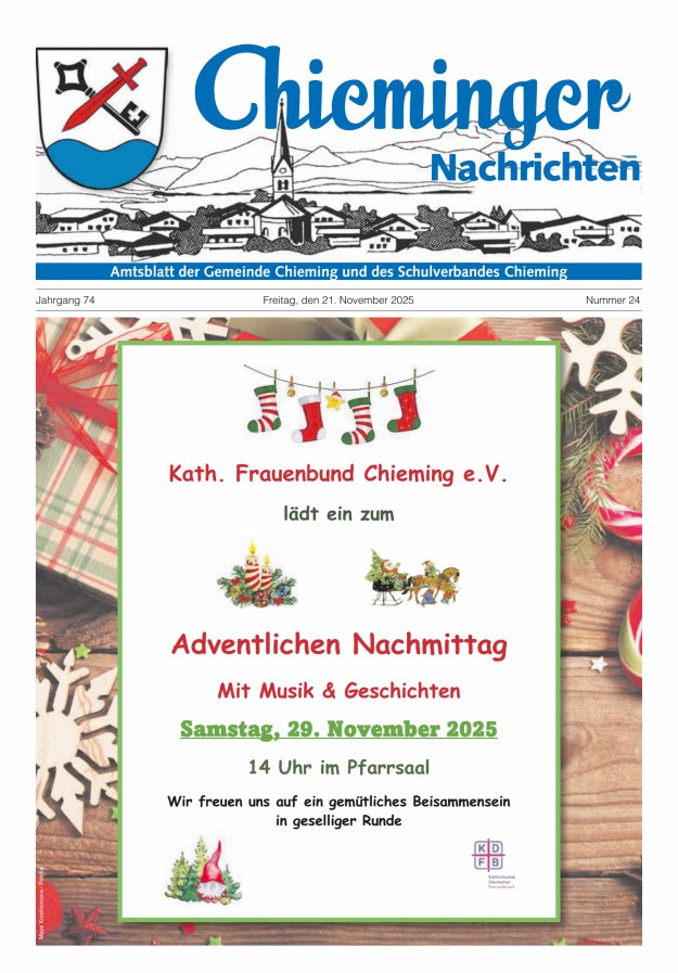 Chieminger Nachrichten Titelblatt 24/2025