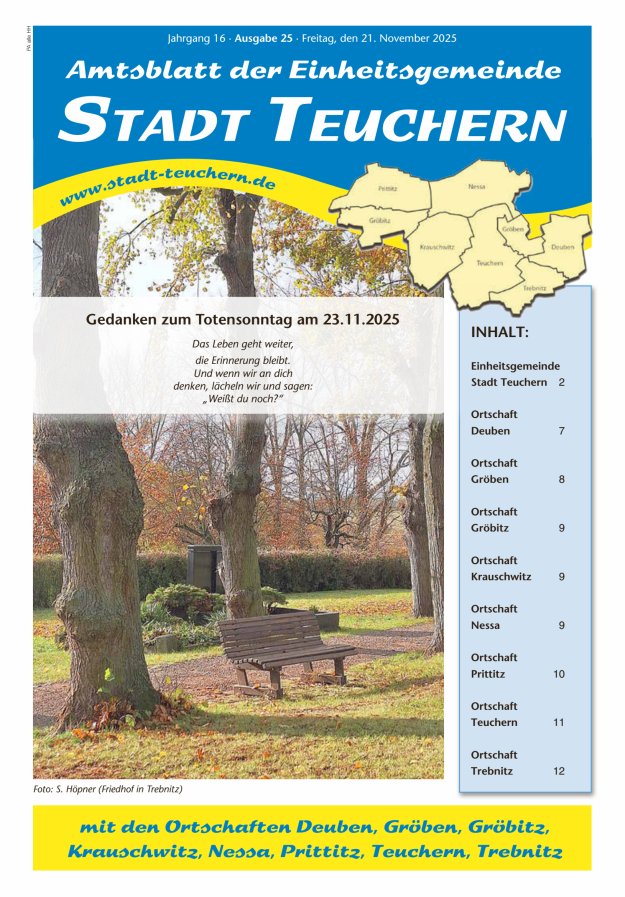 Amtsblatt der Einheitsgemeinde Stadt Teuchern Titelblatt 25/2025