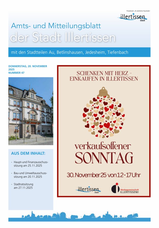 Amts- und Mitteilungsblatt Stadt Illertissen Titelblatt 47/2025