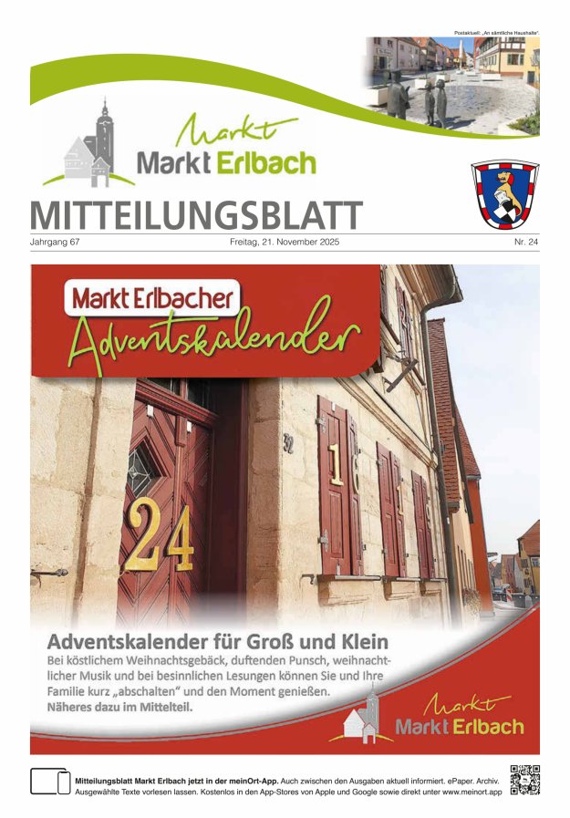 Mitteilungsblatt Markt Erlbach Titelblatt 24/2025
