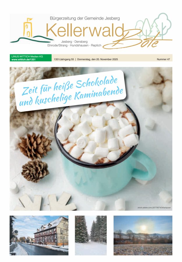 Kellerwaldbote - Bürgerzeitung der Gemeinde Jesberg Titelblatt 47/2025
