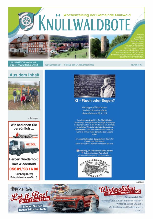Knüllwaldbote Titelblatt 47/2025
