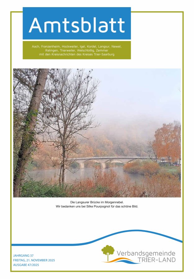 Amtsblatt VG Trier-Land Titelblatt 47/2025