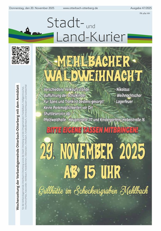 Stadt- und Land-Kurier Otterbach-Otterberg Titelblatt 47/2025