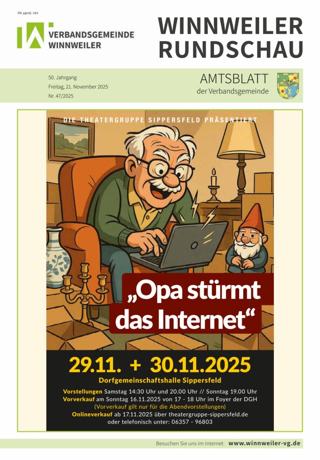 Winnweiler Rundschau Titelblatt 47/2025