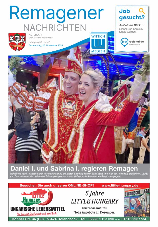 Remagener Nachrichten Titelblatt 47/2025