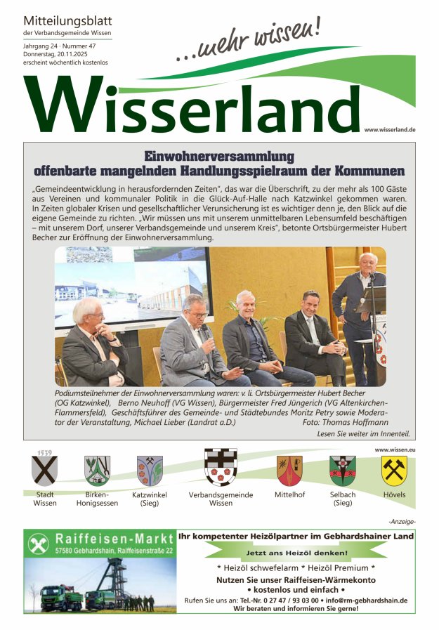 Mitteilungsblatt Wissen - Wisserland...mehr wissen! Titelblatt 47/2025