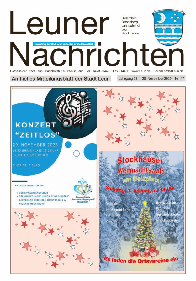 Leuner Nachrichten Titelblatt 47/2025