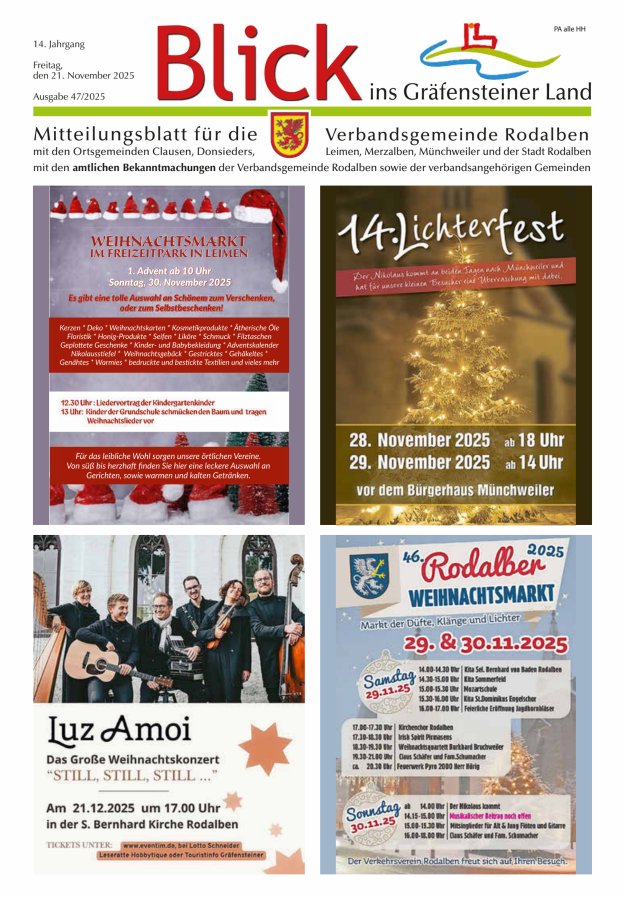 Blick ins Gräfensteiner Land VG Rodalben Titelblatt 47/2025