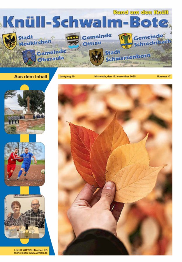 Knüll-Schwalm-Bote Titelblatt 47/2025