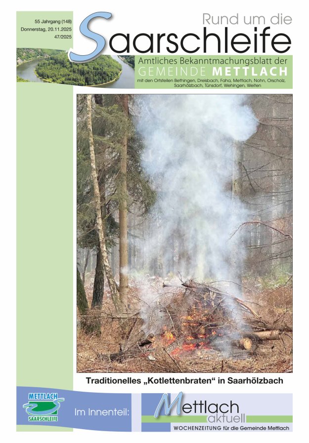 Rund um die Saarschleife Gemeinde Mettlach Titelblatt 47/2025