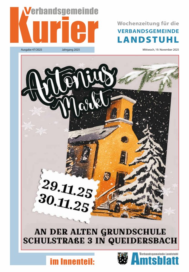 Verbandsgemeinde Kurier Landstuhl Titelblatt 47/2025