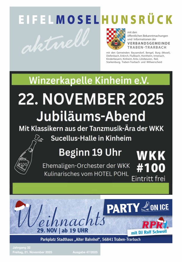 Eifel-Mosel-Hunsrück aktuell VG Traben-Trarbach Titelblatt 47/2025