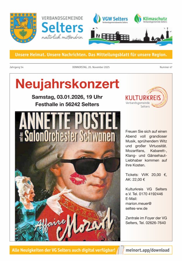 Unsere Verbandsgemeinde Selters Ww Titelblatt 47/2025