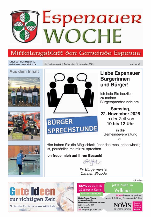 Espenauer Woche Titelblatt 47/2025