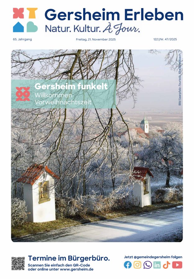 Bekanntmachungsblatt der Gemeinde Gersheim Titelblatt 47/2025