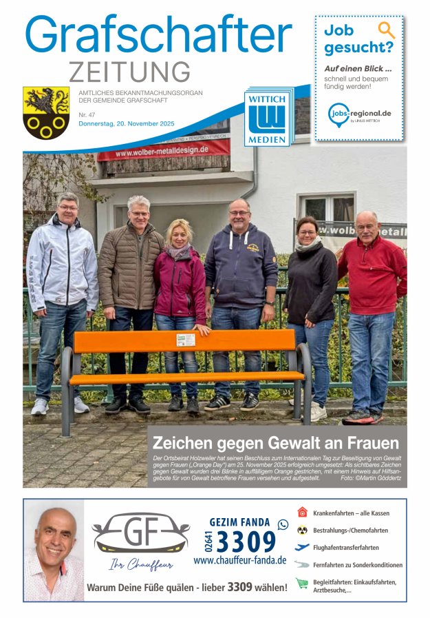 Grafschafter Zeitung Titelblatt 47/2025