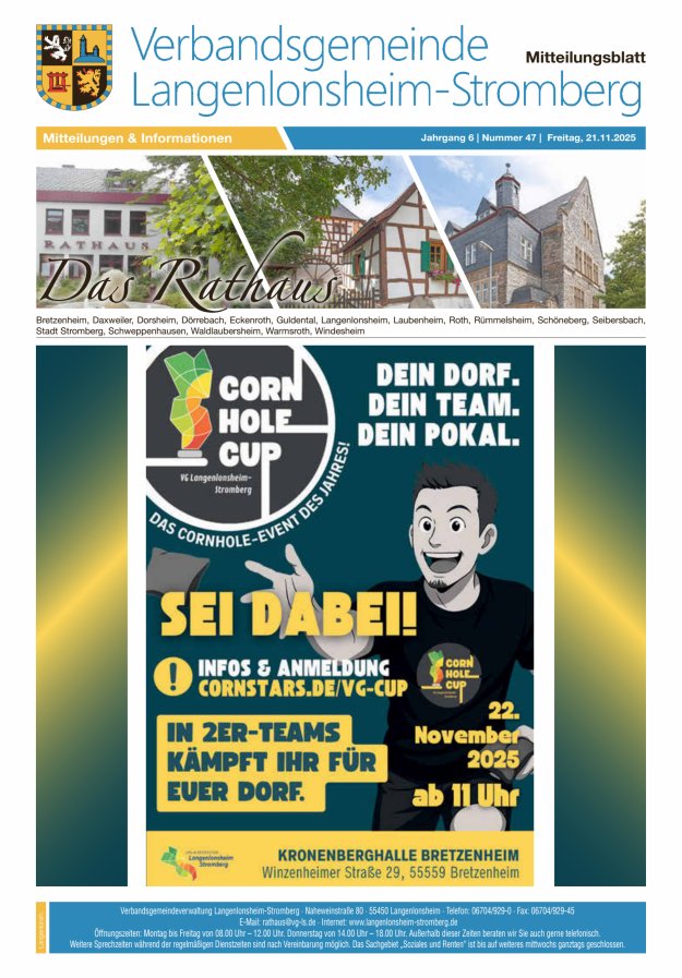 Das Rathaus - MTB d VG Langenlonsheim-Stromberg Titelblatt 47/2025