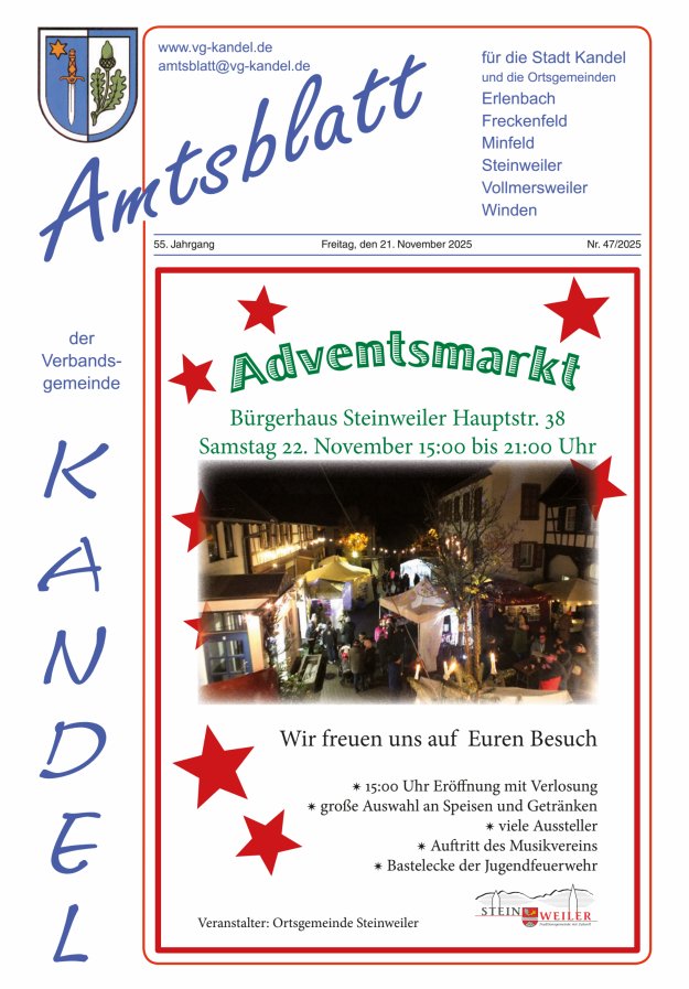 Amtsblatt VG Kandel Titelblatt 47/2025