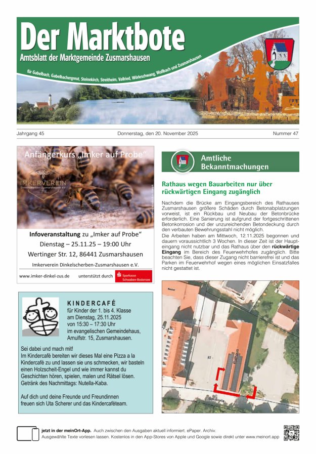 Zusmarshausen - Der Marktbote Titelblatt 47/2025