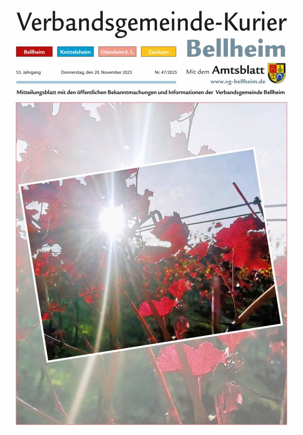 Verbandsgemeinde-Kurier Bellheim Titelblatt 47/2025