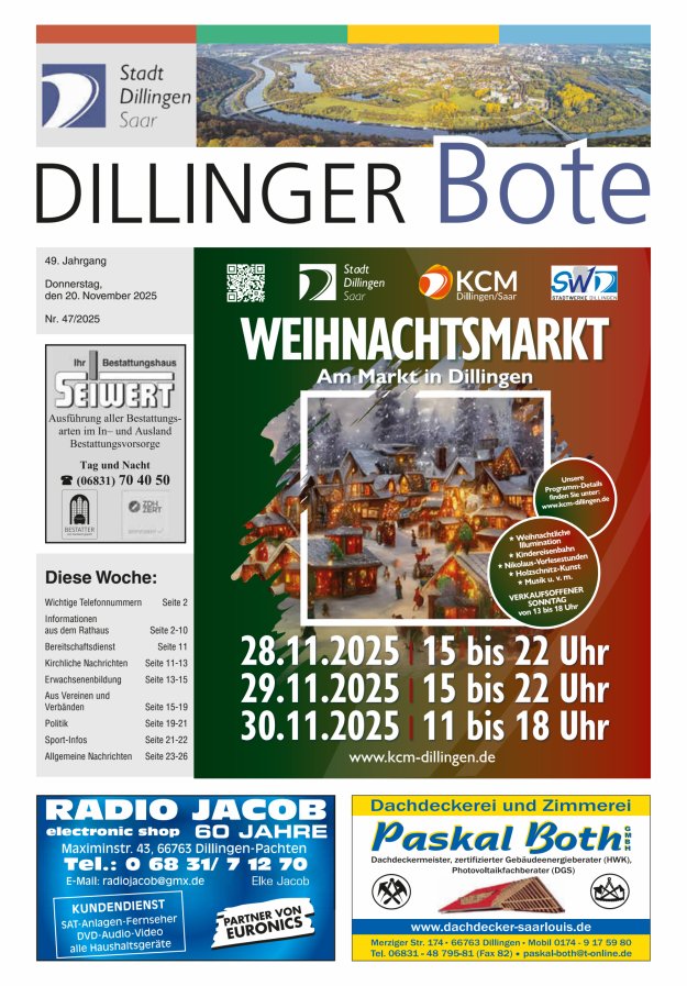 Dillinger Bote Titelblatt 47/2025