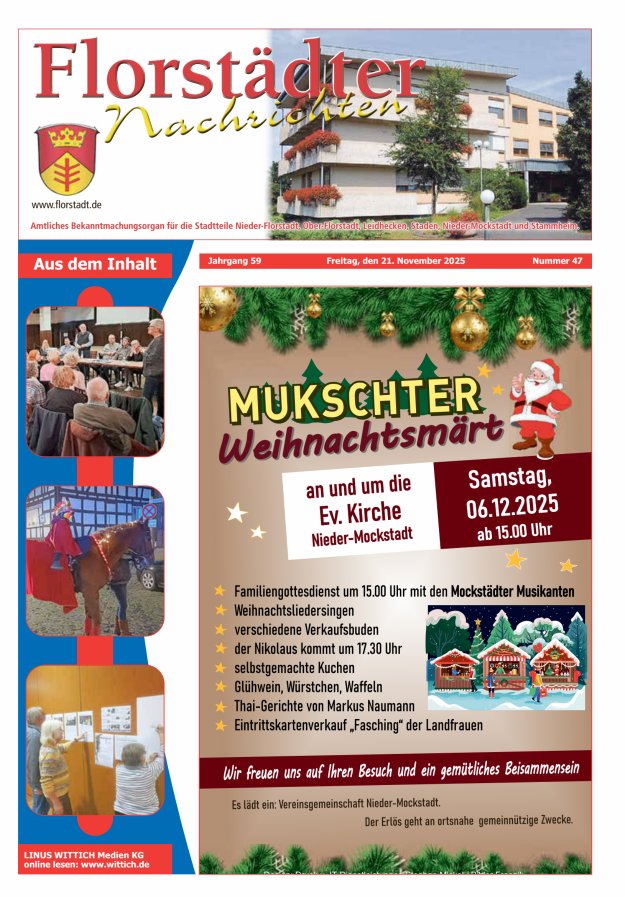 Florstädter Nachrichten Titelblatt 47/2025