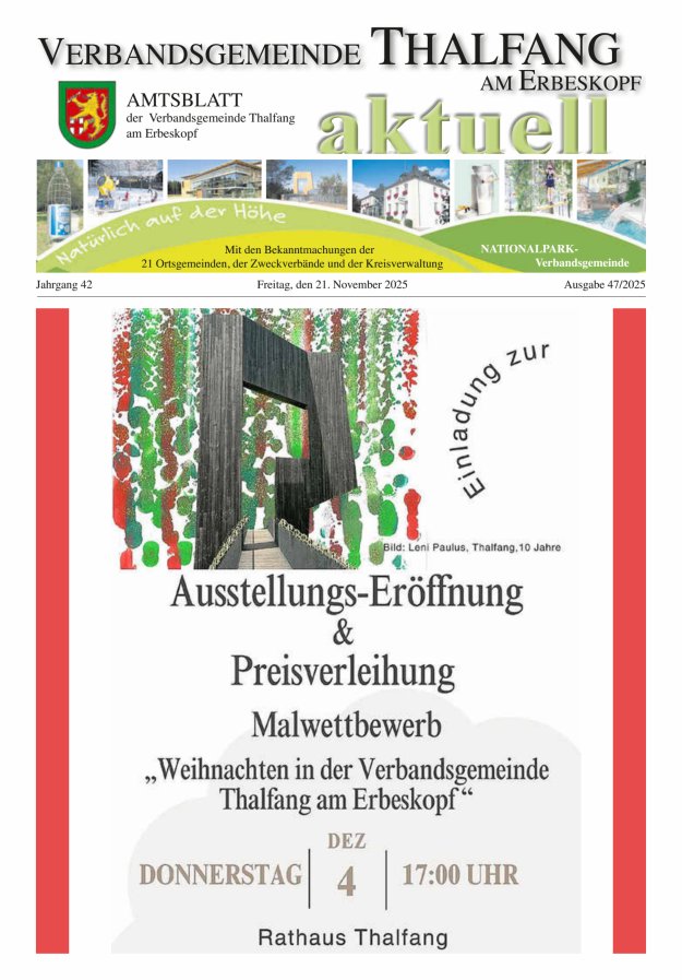 Thalfang aktuell - Amtsblatt VG Thalfang Titelblatt 47/2025