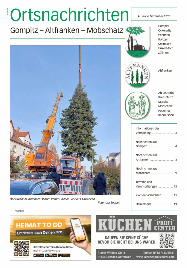 Ortsnachrichten Gompitz - Altfranken - Mobschatz Titelblatt 11/2025