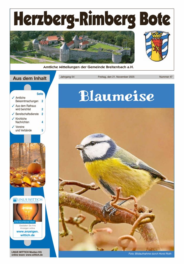 Herzberg-Rimberg Bote Titelblatt 47/2025