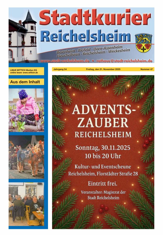 Stadtkurier Reichelsheim Titelblatt 47/2025