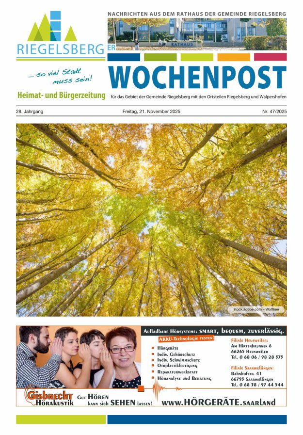 Riegelsberger Wochenpost Titelblatt 47/2025