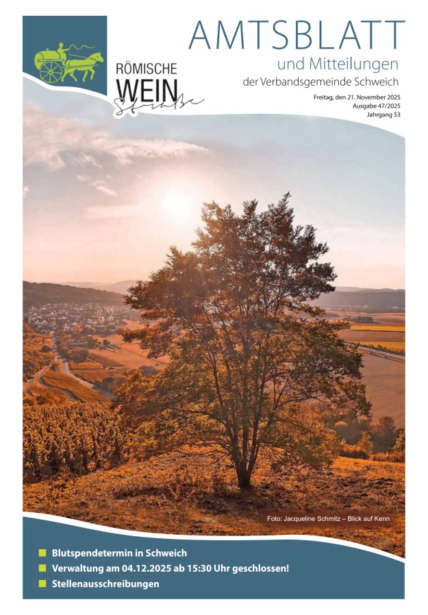 Amtsblatt VG Schweich Titelblatt 47/2025