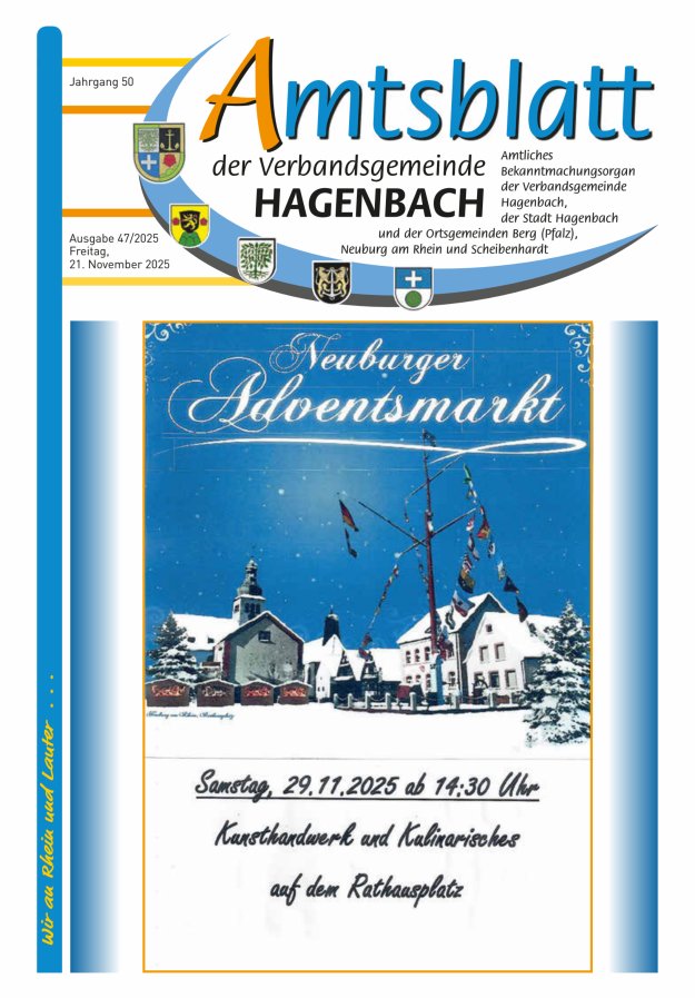 Amtsblatt der VG Hagenbach Titelblatt 47/2025