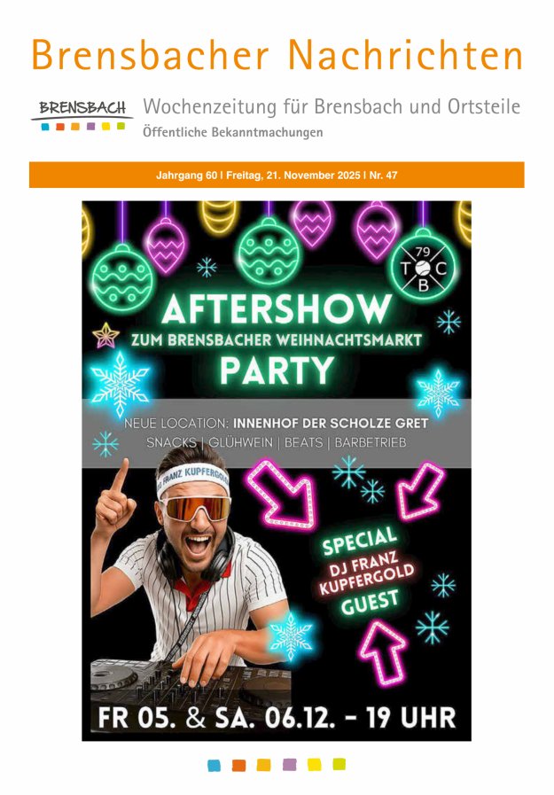 Brensbacher Nachrichten Titelblatt 47/2025
