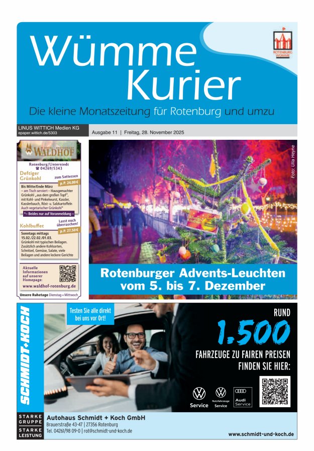 Wümme Kurier Titelblatt 11/2025
