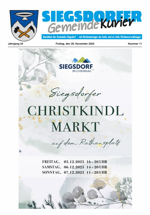 Siegsdorfer Gemeindekurier Titelblatt 11/2025