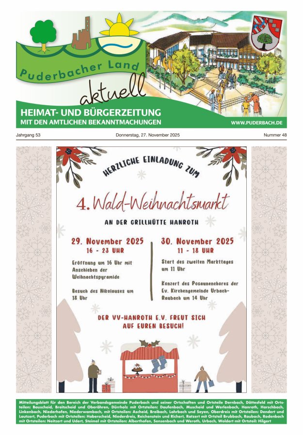 Puderbacher Land aktuell Titelblatt 48/2025