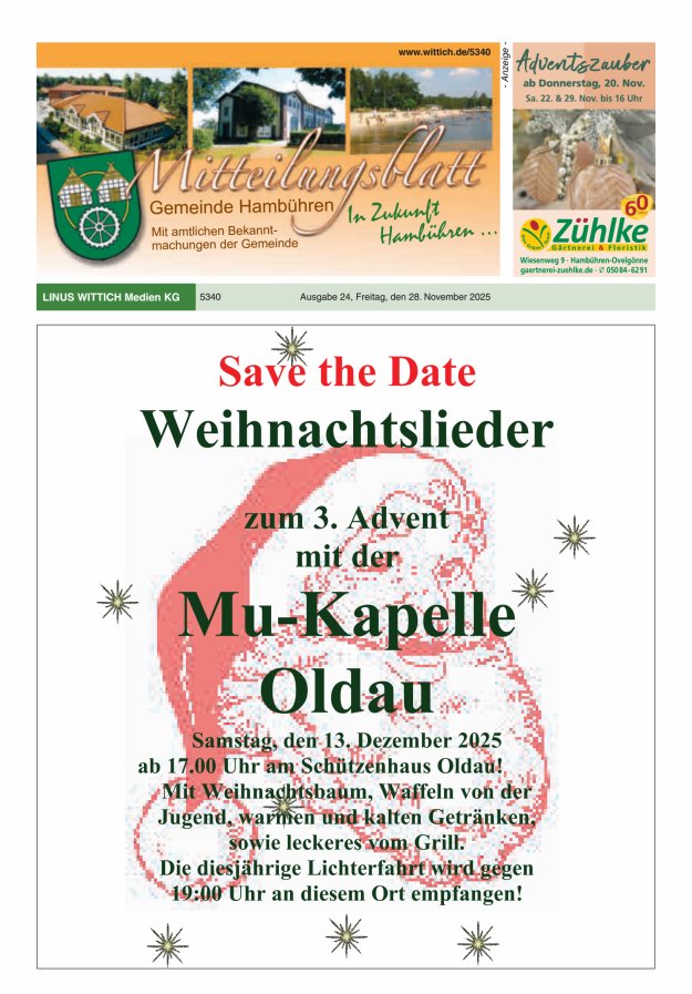 Mitteilungsblatt der Gemeinde Hambühren Titelblatt 24/2025
