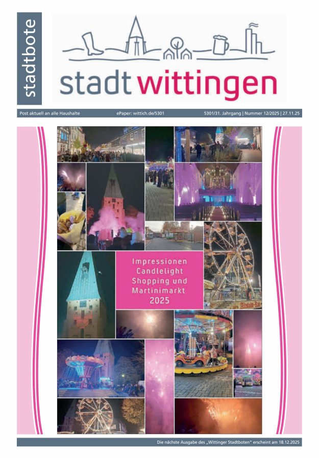 Wittinger Stadtbote Titelblatt 12/2025