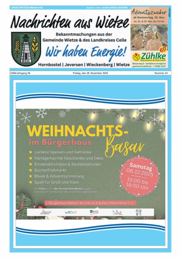 Nachrichten aus Wietze Titelblatt 24/2025