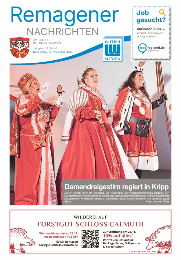 Remagener Nachrichten Titelblatt 48/2025
